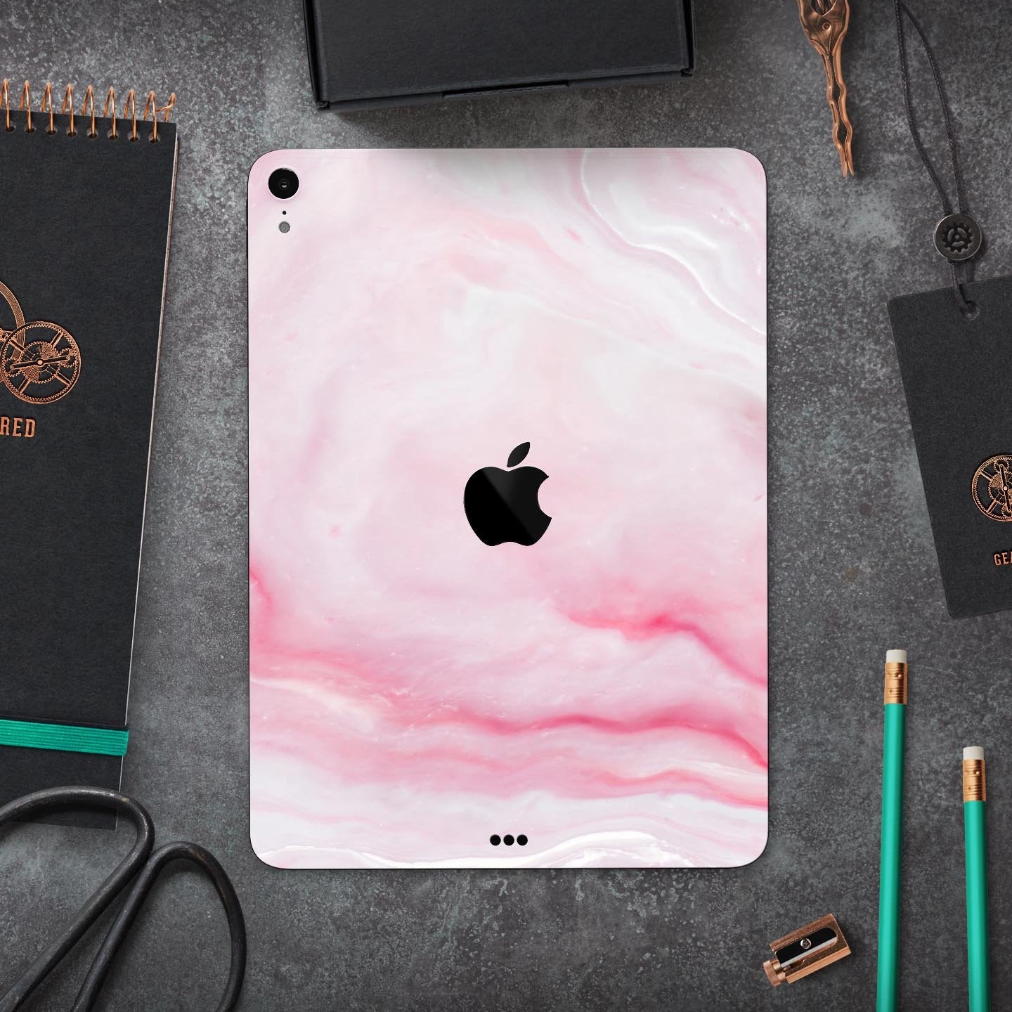 Marbleized Pink Paradise V4 - Full Body Skin Decal for the Apple iPad