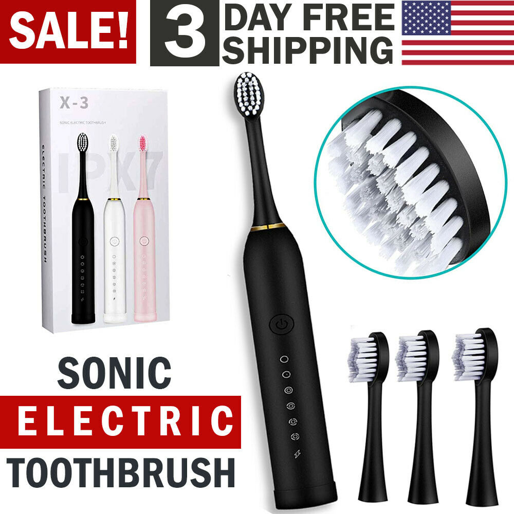 Rechargeable Sonic Electric Toothbrush Brush Heads Toothbrushes for Adults Kids